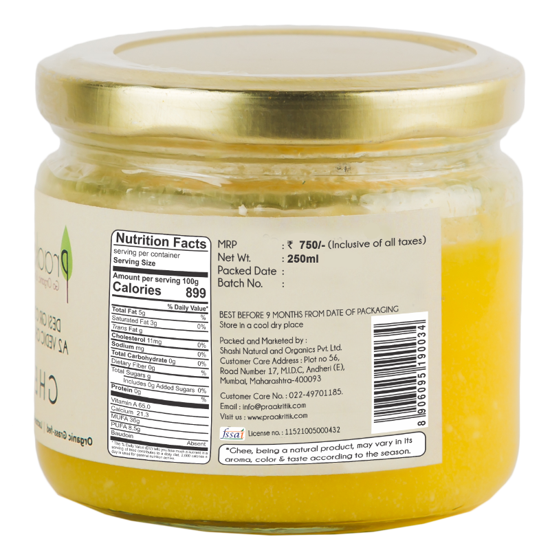 A2 Cow Ghee | 250ml | Praakritik